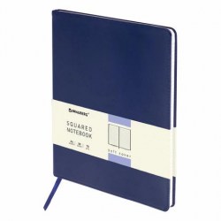 Тетрадь  80л. В5 Brauberg 111049 "Metropolis Extra" клетка, синяя, кожзам