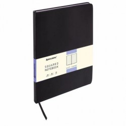 Тетрадь  80л. В5 Brauberg 111050 "Metropolis Extra" клетка, черная, кожзам