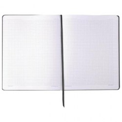 Тетрадь  80л. В5 Brauberg 111050 "Metropolis Extra" клетка, черная, кожзам
