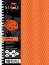 Тетрадь  96л. Хатбер 96Т5В1гр_02035 DIAMOND NEON "Оранжевая" клетка, на спирали 050406
