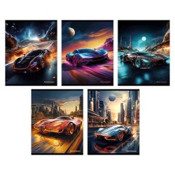 Тетради набор  48л Альфа-Тренд 120026 "Космические тачки" клетка, ассорти /