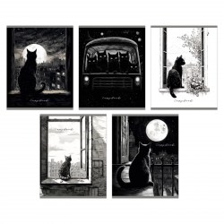 Тетради набор  48л Альфа-Тренд 120027 "Не просто коты..." клетка, ассорти /5шт/