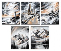 Тетради набор  48л Альфа-Тренд 120045 "Идеальный серый" линия, ассорти /5шт/