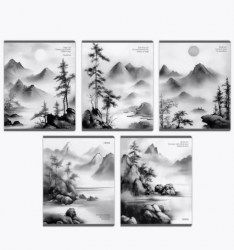 Тетради набор  48л Альфа-Тренд 120047 "Прозрачная дымка" клетка, ассорти /5шт/