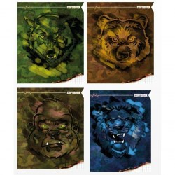 Тетради набор  48л Centrum 71829 "Милитари. Звери" клетка, ассорти /4шт/