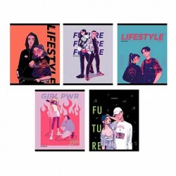 Тетради набор  48л Канц-Эксмо ТКЛ488336 "Lifestyle" клетка, ассорти /5шт/