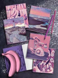 Тетради набор  48л. Lorex LXCBCL-EPH "EUPHORIA" А5, клетка, soft touc, блестки, ассорти /5шт/ 238776