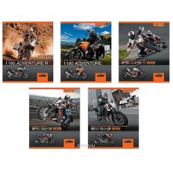 Тетради набор  48л. Полиграфика 35417 "Мотоциклы" клетка, ассортим /5шт/