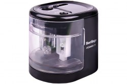 Точилка электрическая Berlingo BEs_37001 "Power TX" 2 отверстия, черная, с контейнером 245584