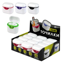 Точилка Феникс 72628 "Неон" с контейнером, 2 отверстия, ассорти