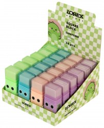 Точилка Lorex KIDS LXKSRMU-SB "SQUARE BLOCK" с контейнером и ластиком, ассорти 252149
