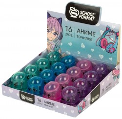 Точилка Schoolformat ТЧК2-АМ "АНИМЕ" с контейнером, 2 отверстия, ассорти 252142