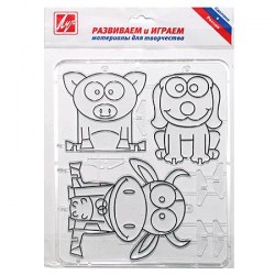 Трафареты для рисования по стеклу Луч 25С1546-08 "Корова и компания"