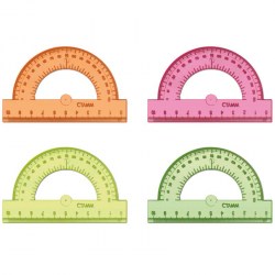 Транспортир 180*10см Стамм ТР21/210 прозрачный неон с отливной шкалой 063831