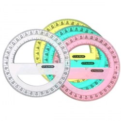 Транспортир 360*12см Стамм ТР51/510 прозрачный неон 