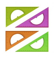 Угольник 30*16см ТК01/010 с транспортиром прозрачный неон /Стамм/