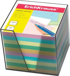 Я  Блок 9*9*9см ErichKrause 5142 цветной в пластиковом боксе