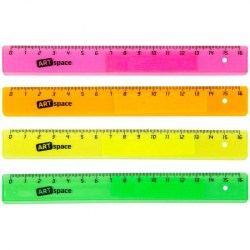 Я  Линейка  16см ArtSpace 256246 флуоресцентная ассорти