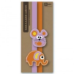 Закладки для книг ляссе Феникс 45891 "Мышка и слон" самоклеящиеся /2шт/