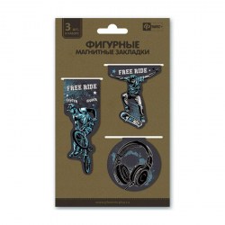 Закладки для книг магнитные Феникс 47520 "Скейт" /3шт/