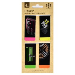 Закладки для книг магнитные Феникс 61148 "Яркий неон" /4шт/