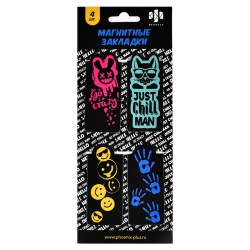 Закладки для книг магнитные Феникс 61672 "Яркие краски" /4шт/