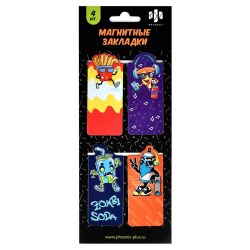 Закладки для книг магнитные Феникс 61673 "Крутышки" /4шт/
