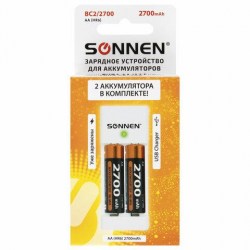 Зарядное устройство SONNEN BC2 (2) AA (HR6), 2700 mAh 454239